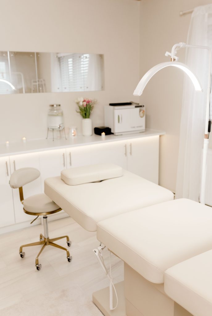 Treatment room at Legacy Beauty & Skin Clinic in Nayland for facials, chemical peels and skin analysis